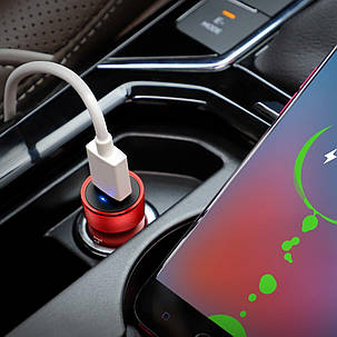 Автомобільний зарядний пристрій HOCO Z32 Speed Up single port QC3.0 car charger Red, фото 3