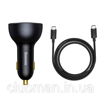 АЗП Baseus Qualcomm Quick Charge 5 Technology Multi-Port Fast Charge Car Charger C+C+U 160W set Gray, фото 1