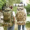 Рюкзак тактичний 80 л (80х39x22 см) + Підсумок, Коричневий піксель / Туристичний похідний рюкзак, фото 2