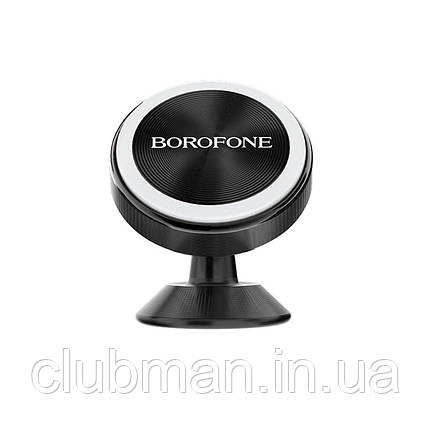 Тримач для мобільного BOROFONE BH5 Platinum metal magnetic in-car holder for dashboard Black, фото 1