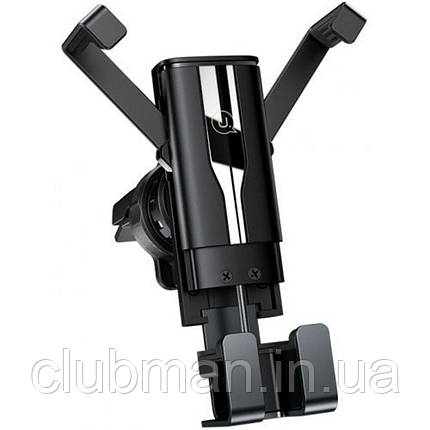 Тримач для мобільного Usams US-ZJ058 Retractable Gravity Car Holder Black, фото 1