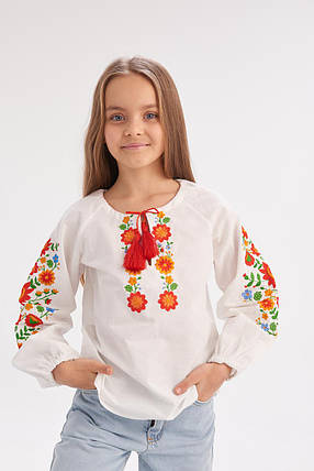 Вишиванка для дівчинки MEREZHKA "Квіткова" 104-134, фото 2
