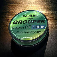Шнур Weida Grouper PE4 100m 0.40mm. Зеленый