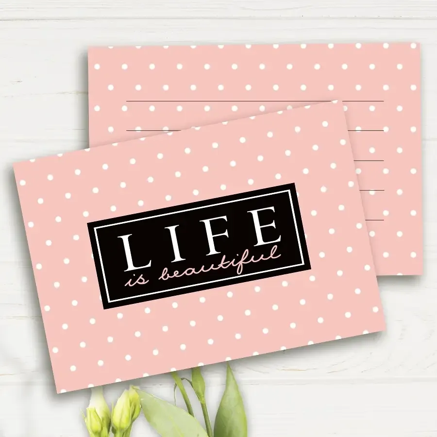 Міні листівка "Life is beautiful" 10шт/уп