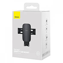 Тримач для мобільного Baseus Metal AgeII Gravity Car Mount(Air Outlet Version)Black, фото 3