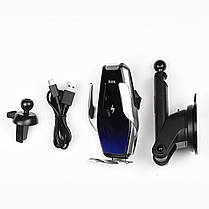 Тримач для мобільного з БЗП HOCO S14 Surpass automatic induction wireless charging car holder Silver, фото 6