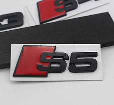 Емблема наліпка S5 AUDI (Ауді) - Чорний глянець 100х36 мм, фото 4