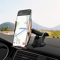 Тримач для мобільного з БЗП HOCO S14 Surpass automatic induction wireless charging car holder Gold, фото 5