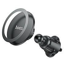 Тримач для мобільного HOCO H12 Fine jade ring magnetic car holder(air outlet) Black, фото 4
