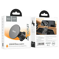 Тримач для мобільного HOCO H12 Fine jade ring magnetic car holder(air outlet) Black, фото 3