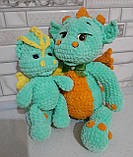 Зв'язана лялька Динозаврик м'ятний. Інтер'єрна лялька 23 см Kuzya Production, фото 2