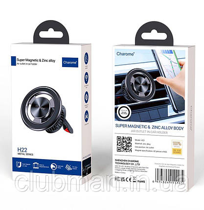 Тримач для мобільного CHAROME H22 Air Vent Magnetic Holder for MagSafe and Android Phones, фото 3