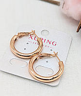 Серьги круглые Xuping Jewelry Медицинское золото Диаметр 0,4 см *2,5см Круглые сережки для девушек