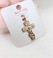 Підвіска хрестик-розп'яття Xuping Jewelry Медичне золото Діаметр 1,8*2,9 см Хрестик із медичного золота