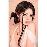 Канекалон тонкі косички на шпильці 45 см "Брюнетка" Накладні коси, фото 2