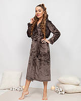 Халат жіночий махровий довгий Шоколадний