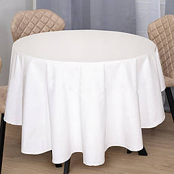 Скатертина кругла Д-150см бавовна Ярослав Yaroslav Home D7 білий