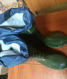 Чоловічі гумові робочі чоботи захисні з утепленим панчохом розмір 41 зелені Якісне взуття, фото 6