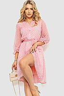 Платье шифоновое на подкладке, цвет розовый, размер L, 230R023-5