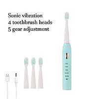 Электрическая зубная щётка водонепроницаемая IPX7, дополнительные 4 насадки, 5 режимов работы, USB-зарядка (б)