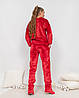 Піжама жіноча костюм домашній махровий жіночий кофта зі штанами Бордовий, фото 3
