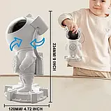 Великий нічник Проєктор зоряного неба та місяця Астронавт Космонавт Лазерний з BT колонкою пультом і таймером, фото 5