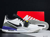 Стильные мужские кроссовки Nike Jordan Legacy 312 Low демисезонные белые с черным\фиолетовым
