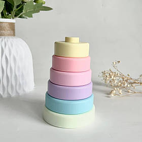 Піраміда "Кругла" (кварц) силіконова, дитяча розвиваюча іграшка сенсорна