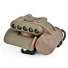 Ліхтарик із кріпленням на шолом, одяг (Біле світло, червоний, IFF маяк) WEX029, TAN, фото 2