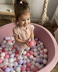 Дитячий сухий басейн/ігровий - манеж рожевий велюр + 200 кульок.