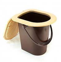 Відро-туалет 17л, Пластик, коричневий, Консенсус, Арт.48454