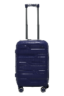 Небольшой дорожный чемодан полипропилен на 4 колесах размер S Milano качественный синий чемодан ручная кладь