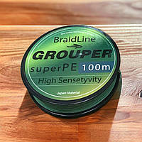 Шнур Weida Grouper PE4 100m 0.50mm. Зеленый