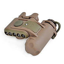 Тактичний Ліхтар з кріпленням на каску, одяг (Біле, червоне світло, IFF маяк) WEX029 - TAN, фото 3