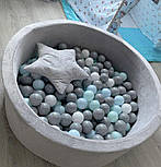 Дитячий сухий басейн/ігровий - манеж сірий велюр + 200 кульок., фото 3
