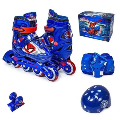 Дитячий комплект Роликів із захистом і шоломом Marvel Iron Man 35-38 (синій), фото 1