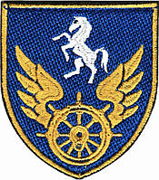 Шеврон Управління військових сполучень на Донецькій залізниці (кольоровий)