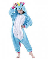 Детская пижама кигуруми Единорог (голубой) 100 см