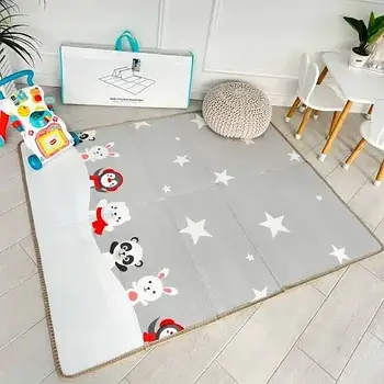 Дитячий ігровий килимок 2-х сторонній EVA (180х200 см) | Бебіпол, термопол