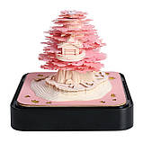 3D-календар відривний 2025 з підсвіткою Будиночок на дереві рожевий, фото 3