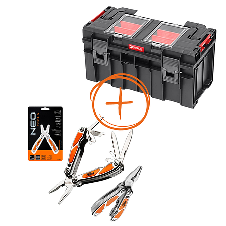 Комплект ящика QBRICK System PRO 500 Profi + мультитул 10 в 1 NEO TOOLS, фото 1