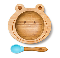 Детская посуда для первого прикорма: глубокая тарелка с ложкой на присоске для супа и каши - ТМ Бабака