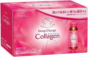 Fancl Deep Charge Collagen пептид колагену питний 3000 мг + вітамін С, 10 флаконів по 50 мл смак персик