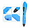 3D-ручка для творчості 3dCity P300 PLUS MAGIC PREMIUM PLA/PCL/ABS з комплектом PCL ниток 3х5 м Синя, фото 2