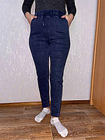 Жіночі джегінси джинси на шнурку демісезон 4XL/5XL, Темно-синий