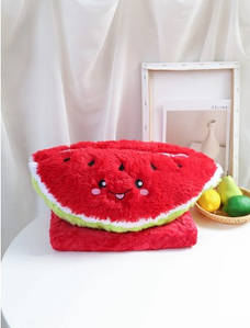 М'яка іграшка-плед 3 в 1 Кавун (розмір пледу 80*120 см, висота іграшки 25 см) MP04