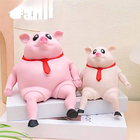 Іграшка рожева свиня сквіш антистрес із силікону 50 см Pink Pig | Іграшка антистрес