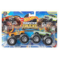 Набор машинок Mattel Хот Уилс Монстр Трак 2 шт Hot Wheels Monster Trucks 1:64 Hi-Tail Hauler VS. Silverado