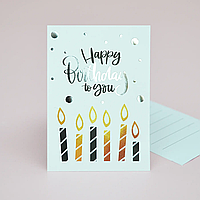 Мини открытки с тиснением "Happy Birthday to you: свечи", 10 шт