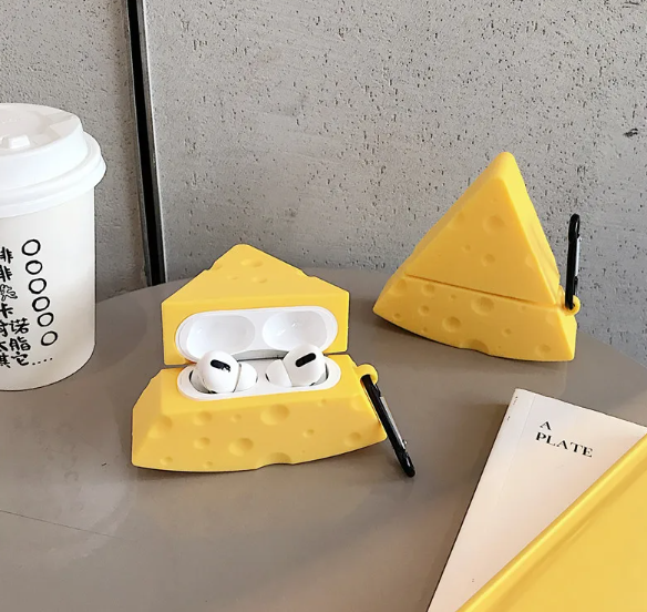 Чохол для AirPods Pro 2/1 series - Сир (Cheese) 3D, силіконовий